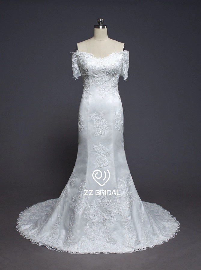 ZZ Bridal 2017 hors-épaule dentelle appliqued robe de mariée sirène