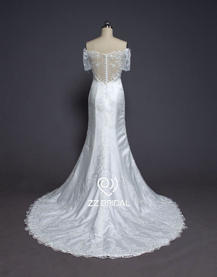 ZZ Bridal 2017 hors-épaule dentelle appliqued robe de mariée sirène