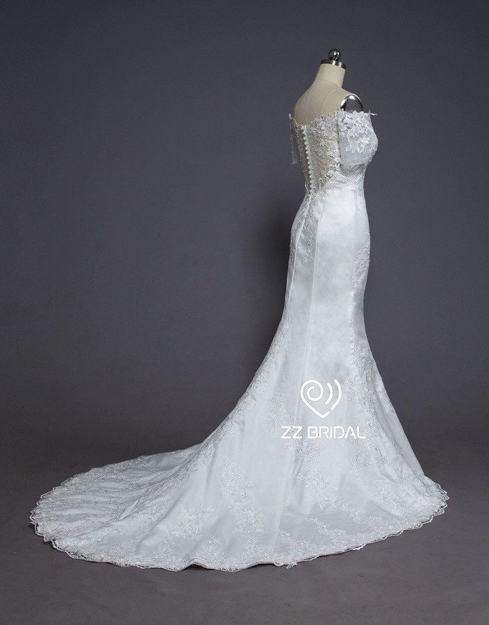 ZZ Bridal 2017 hors-épaule dentelle appliqued robe de mariée sirène