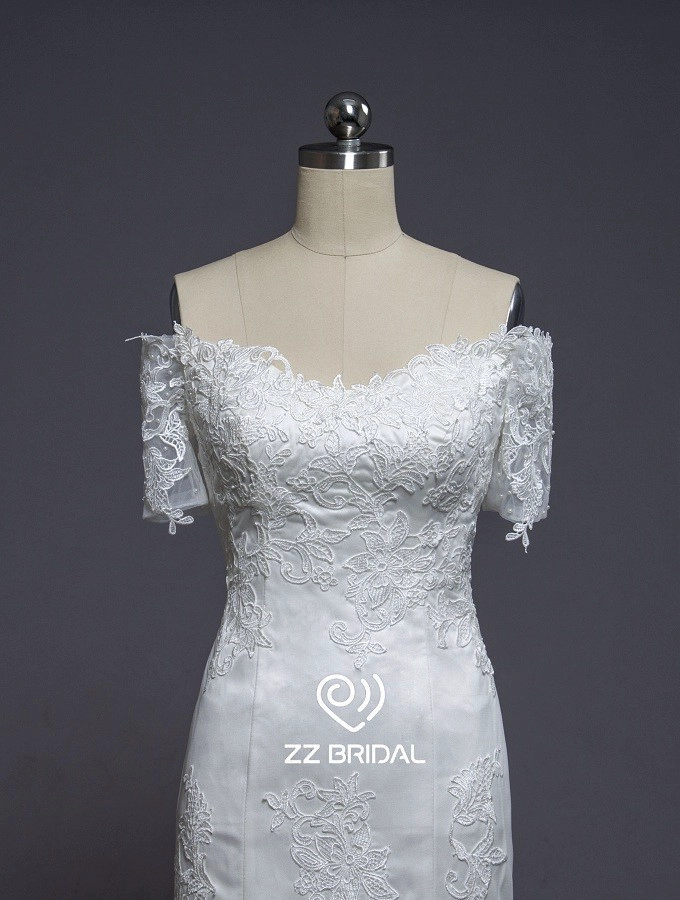 ZZ Bridal 2017 hors-épaule dentelle appliqued robe de mariée sirène