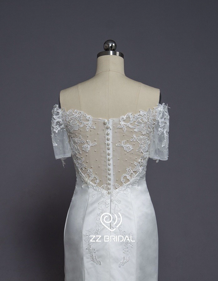 ZZ Bridal 2017 hors-épaule dentelle appliqued robe de mariée sirène