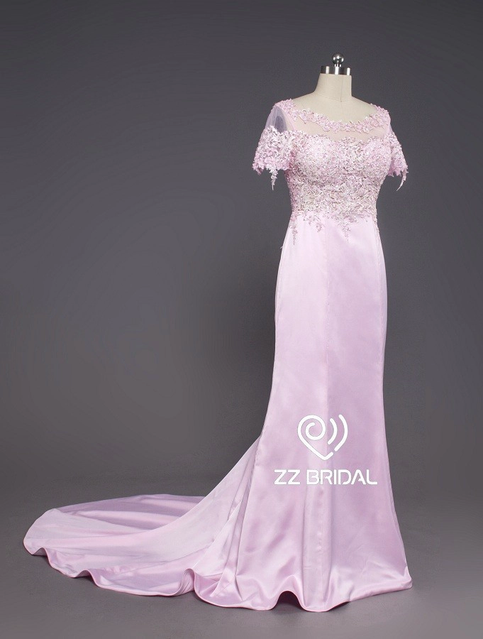 ZZ Bridal Boat Hals Beaded Mermaid lange Evening Robe
