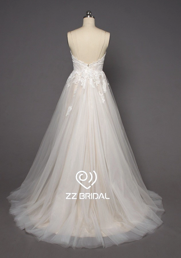 ZZ Bridal Spaghetti Strap Lace Applikationen a-line Wedding Dress
