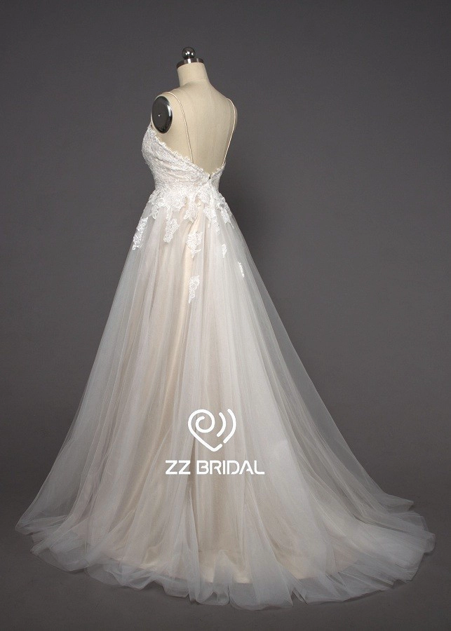 ZZ Bridal Spaghetti Strap Lace Applikationen a-line Wedding Dress