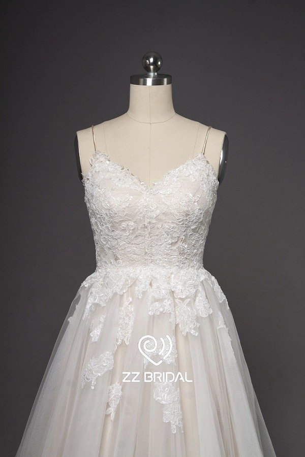 ZZ Bridal Spaghetti Strap Lace Applikationen a-line Wedding Dress