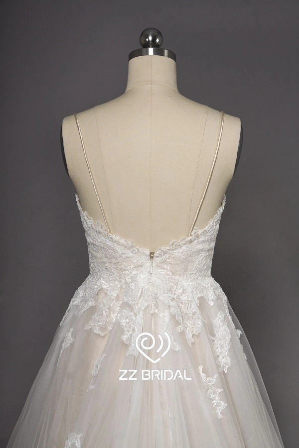 ZZ Bridal Spaghetti Strap Lace Applikationen a-line Wedding Dress