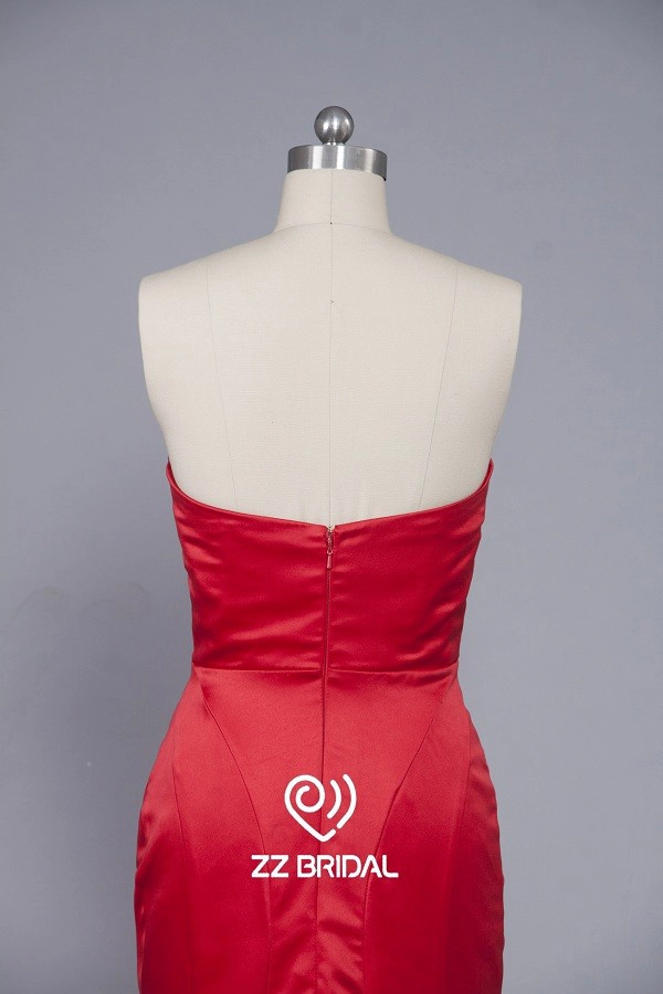 ZZ bridal sweetheart neckline sleeveless red mermaid long evening dress