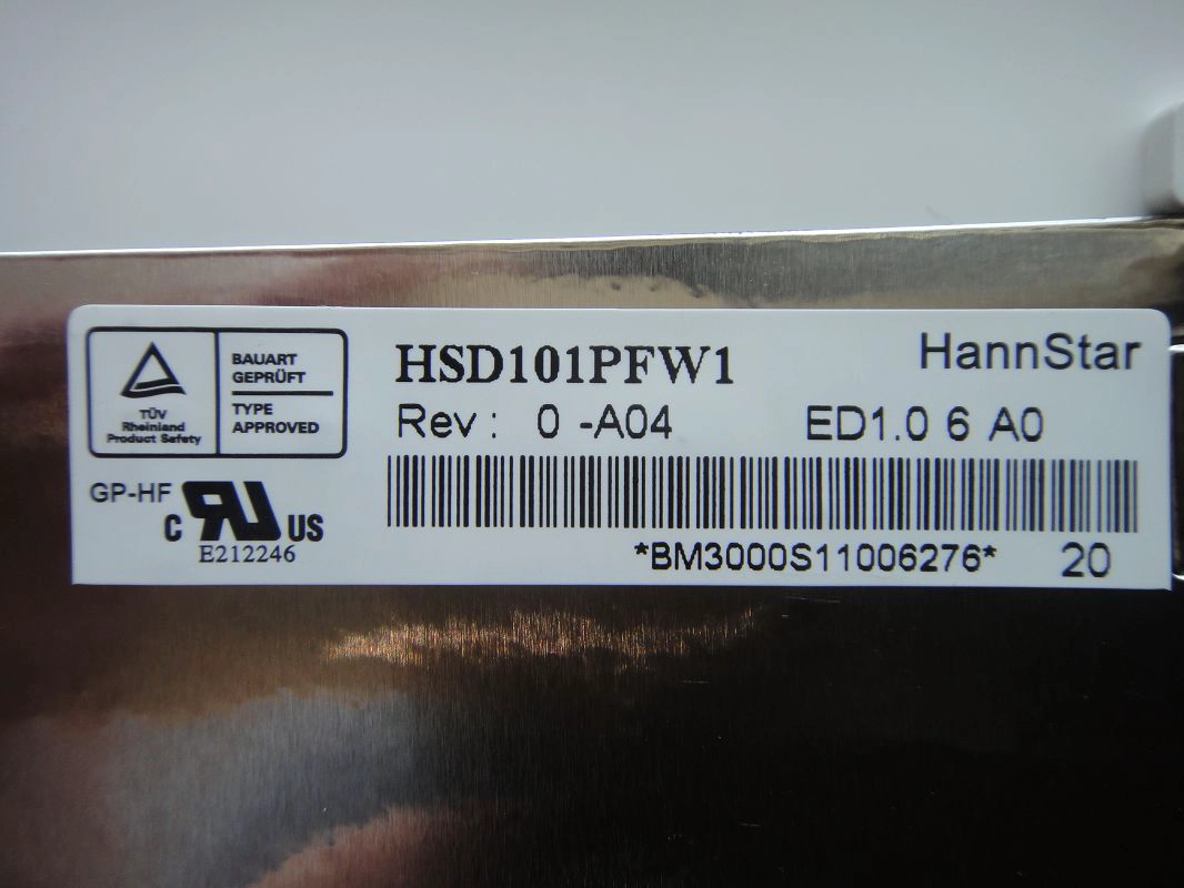 10.1" HannStar WLED backlight notebook pc TFT LCD HSD101PFW1-A01 1024×576 cd/m2 200 C/R 500:1