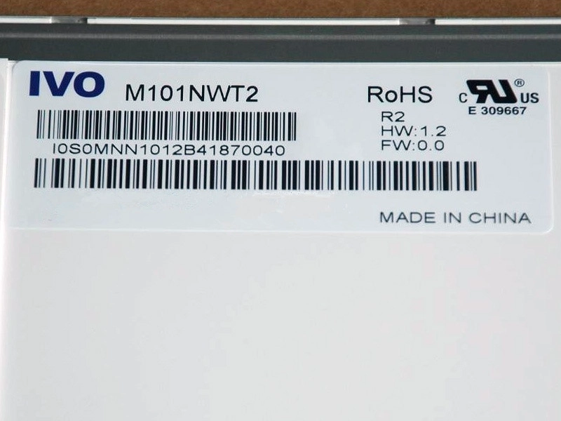 1: 10.1 "IVO WLED dizüstü bilgisayar 500 M101NWT2 R2 1024 × 600 cd / m2 200 ° C / R LED ekran