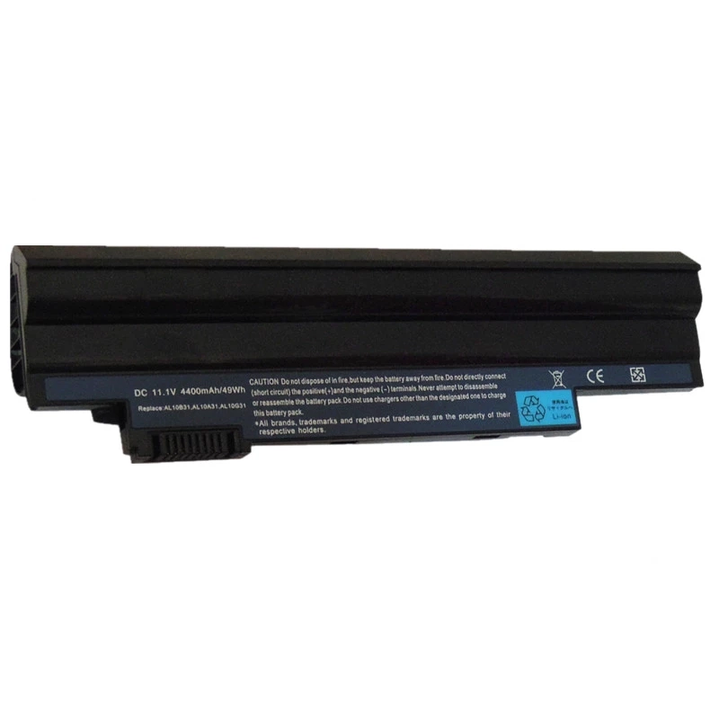 11.1V 4400MAH ноутбук аккумулятор AL10A31 AL10B31 для Acer Aspire One 522 722 AO522 AOD255 AOD257 AOD260 D255 D255E D257 D260 D270 E100