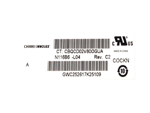 11.6 pollici 1366 * 768 lucido spessore 40 pin LVDS N116B6-L04 schermo per laptop
