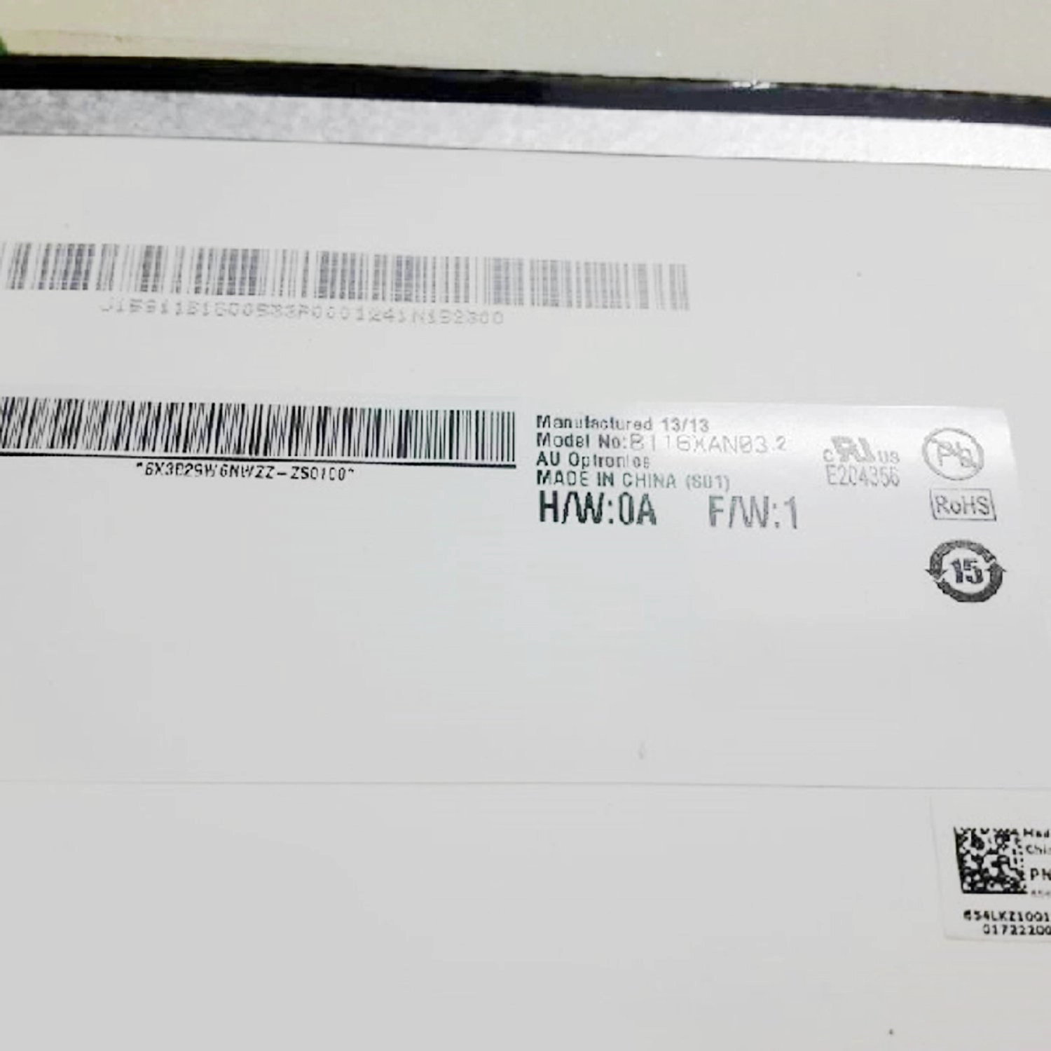 11.6 pollici 1366 * 768 Matte Slim 30pins EDP B116xan03.2 Schermo per laptop