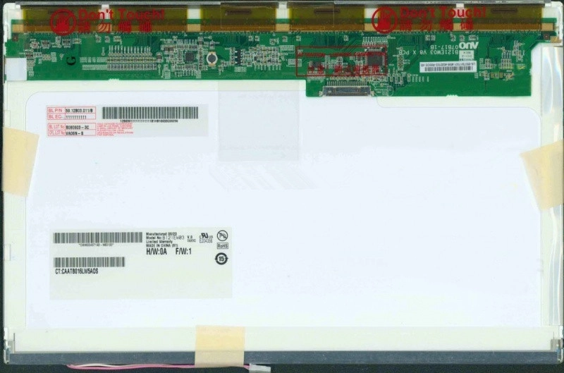 12.1「AUO CCFLバックライトノートパソコンの液晶パネルB121EW03のV8 1280×800のCD /㎡220 C / R 400:1