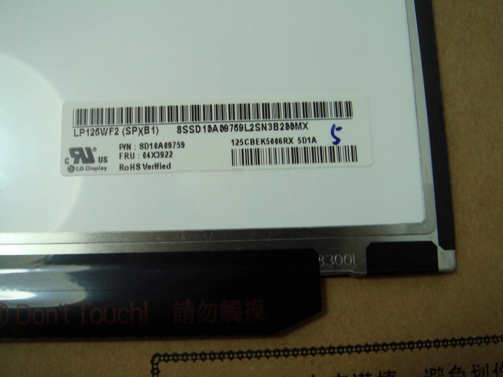 12,5 "LG Display WLED-Hintergrundbeleuchtung LED-Bildschirm Notebook LP125WF2-SPB1 1920 × 1080 cd / m2 C / R