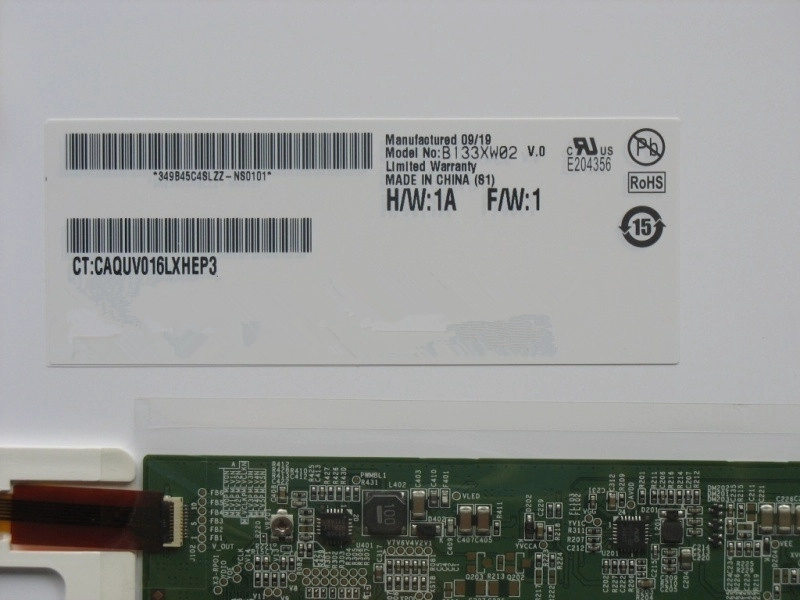 13.3 "ordenadores portátiles de retroiluminación WLED AUO TFT LCD B133XW02 V0 1366 × 768 cd / m2 220 C / R 500: 1