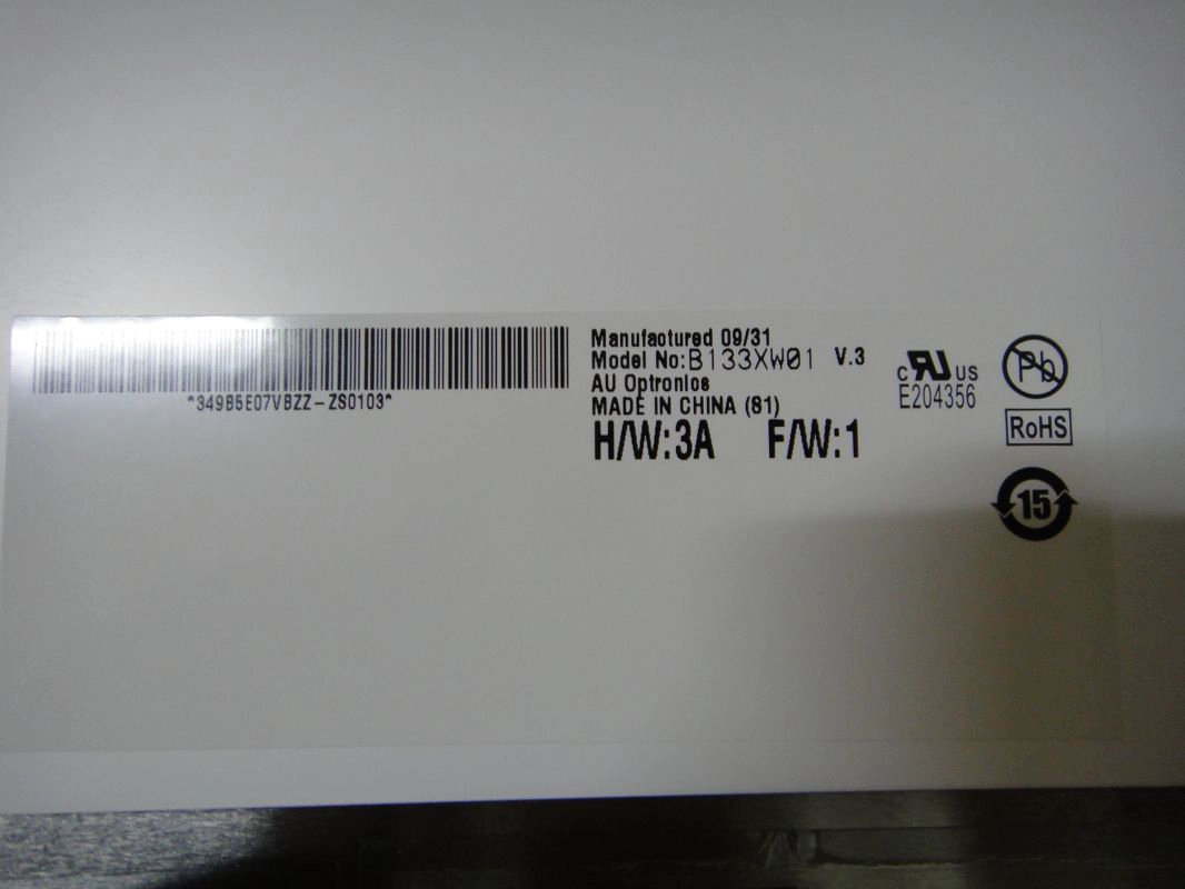 13.3 "AUO WLED 백라이트 노트북 컴퓨터 LED 패널 B133XW01의 V3 1366 × 768 CD / m2 (220) C / R 400 : 1