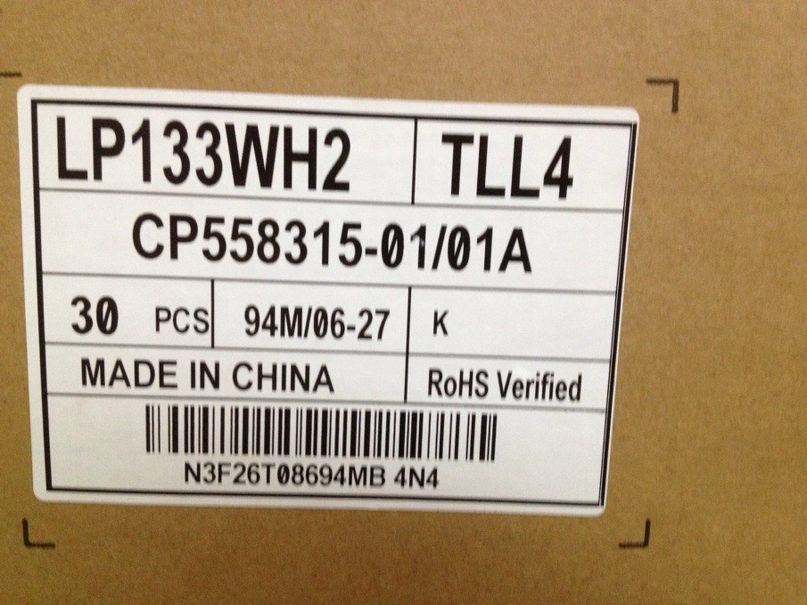 13.3 pulgadas 1366 * 768 Slim Grueso 40PINS LVDS LP133WH2-TLL4 Pantalla portátil
