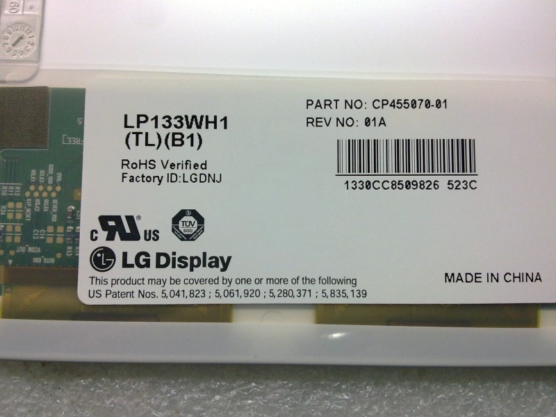 13.3" LG Display WLED backlight laptops LED panel LP133WH1-TLB1 1366×768 cd/m2 300 C/R 200:1