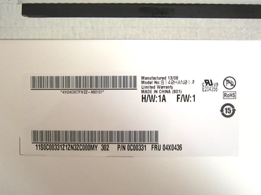 14.0 "AUO WLED-Hintergrundbeleuchtung LED-Display Notebook B140HAN01.2 1920 × 1080 cd / m2 300 C / R 700: 1