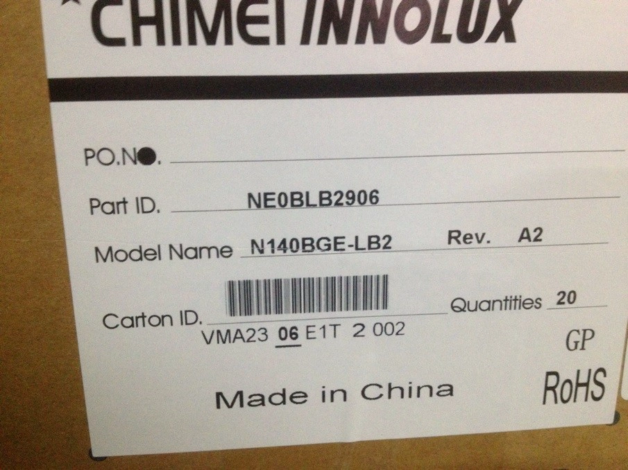 14.0 inç 1366 * 768 cmo parlak ince 40 pin lvds n140bge-lb2 dizüstü ekranı