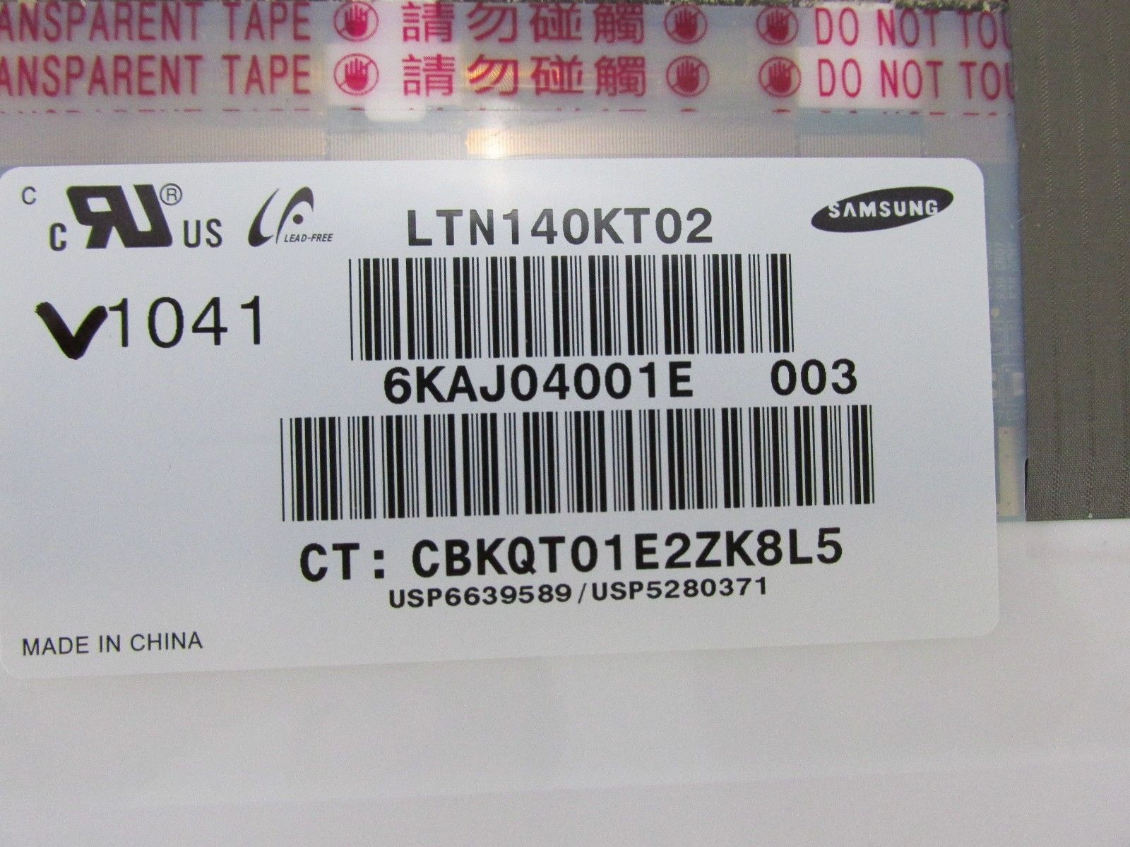 14.0「SAMSUNG WLEDバックライトラップトップLEDパネルLTN140KT02-003 1600×900のCD /㎡のC / R