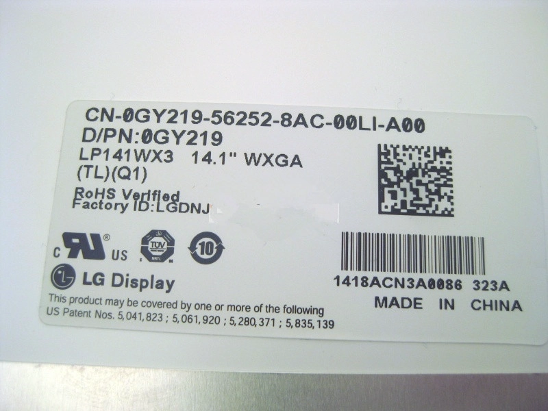 14.1“LG显示器的CCFL背光源的笔记本电脑LCD显示器LP141WX3-TLQ1 1280×800 cd / m2的220℃/ R 400:1