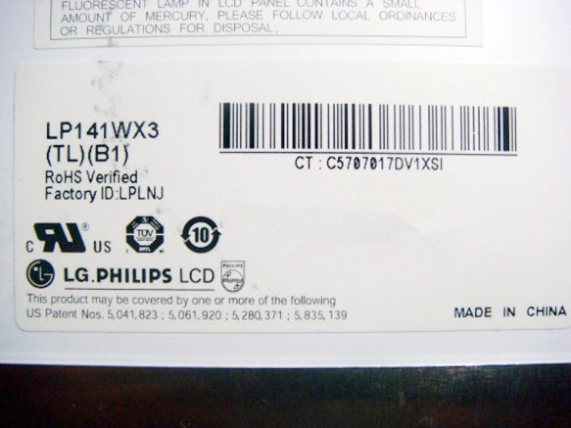 14.1“LG显示器的CCFL背光源的笔记本电脑TFT LCD LP141WX3-TLB1 1280×800 cd / m2的200 C / R 300:1