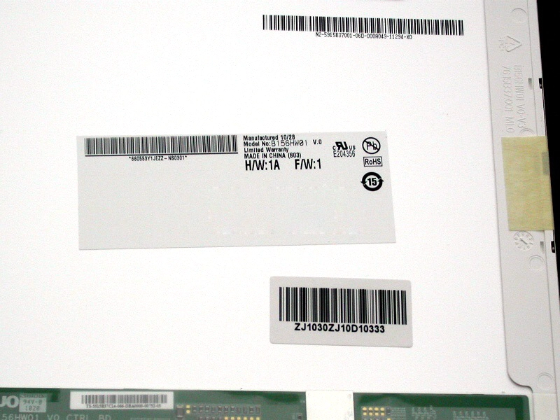 15.6" 1920*1080 glare 40 PIN LVDS Thick B156HW01 V.0 Laptop Screen