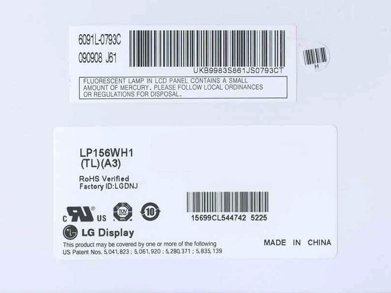 15.6" LG Display CCFL backlight laptop LCD panel LP156WH1-TLA3 1366×768 cd/m2 220 C/R 400:1