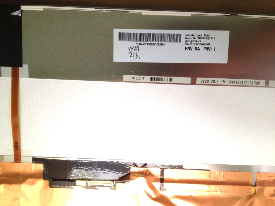16,0 "AUO WLED подсветкой ноутбуков светодиодный экран B160HW02 V0 1920 × 1080 кд / м2 345 C / R 500: 1
