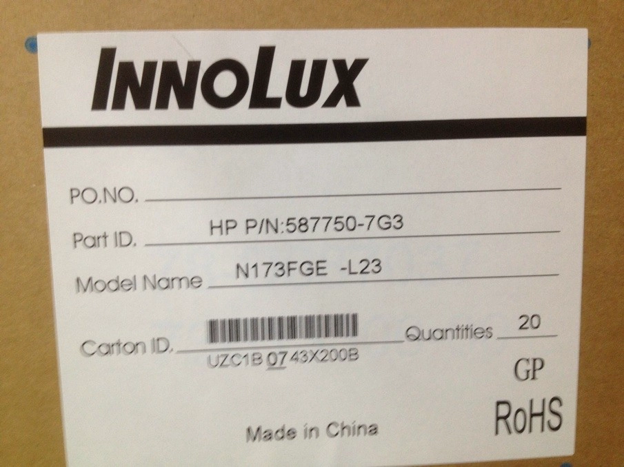 17.3 polegadas 1600 * 900 Innolux brilhante espessura 40 pins lvds n173fge-l23 tela laptop