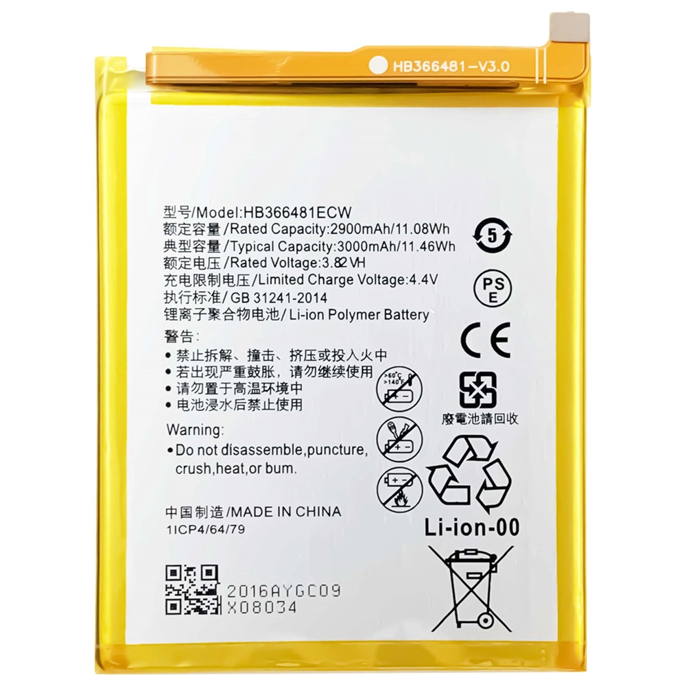 Substituição da bateria para Huawei Honor GT3 Bateria 2800mAh Hb366481ecw