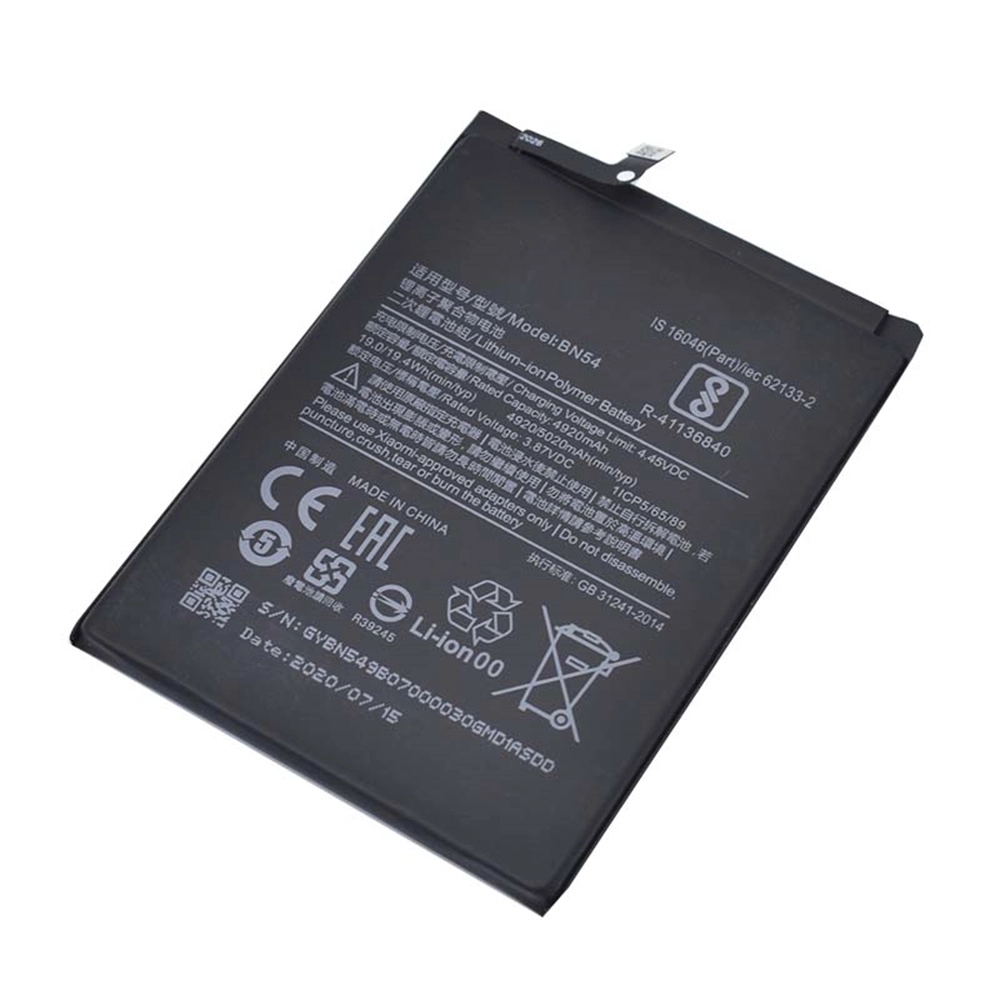 Xiaomi Redmiのための工場価格ホットセールバッテリーBN54 5020mAhバッテリー注9バッテリー
