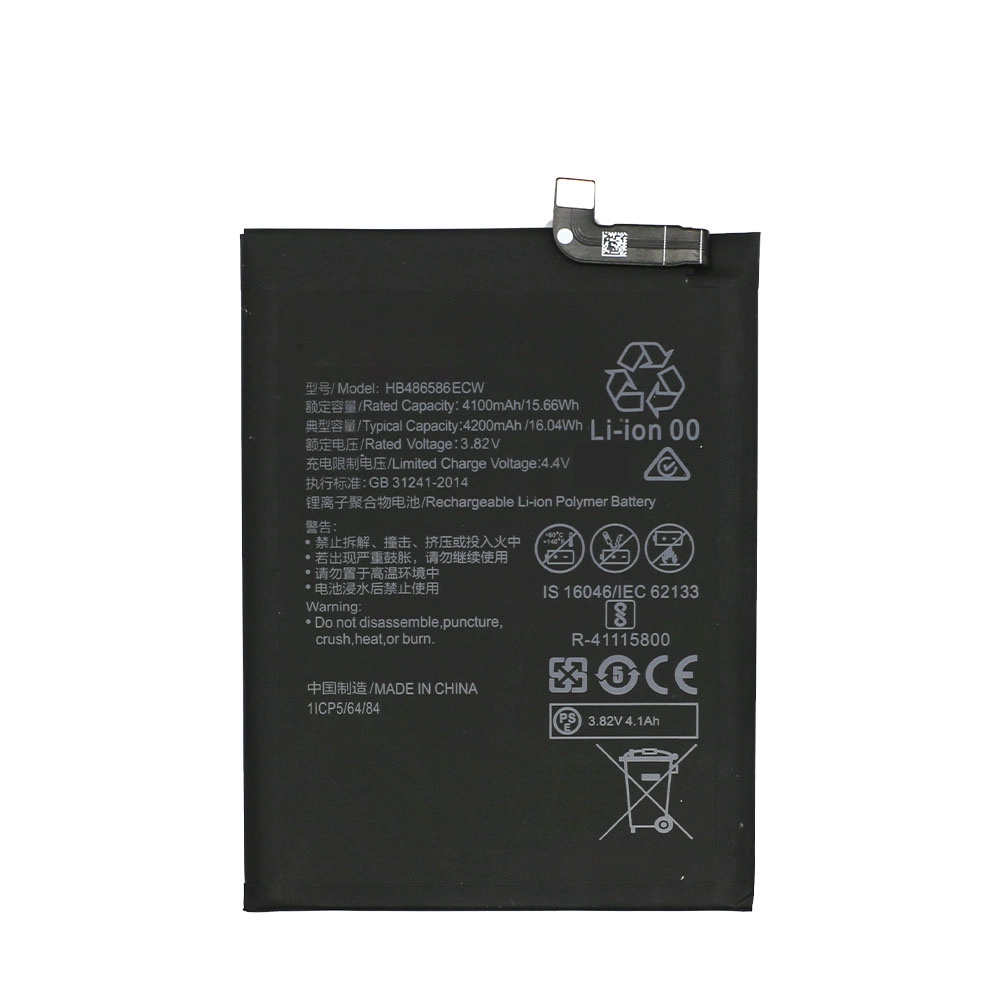 뜨거운 판매 배터리 HB486586EAWEI P40 라이트 E Y7P 2020 배터리 교체 4200mAh