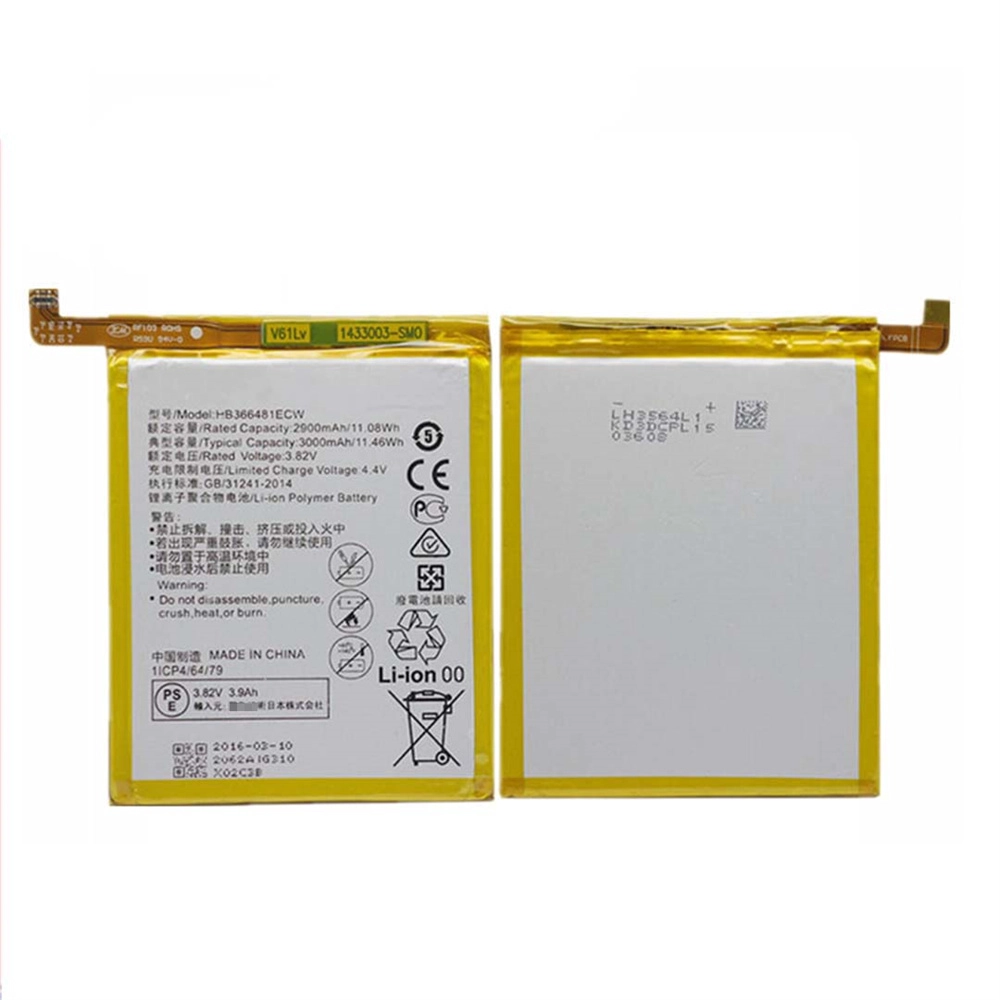 Li-Ion-Batterie für Huawei-Ehre 8 HB366481ECW 3.8V 2900mAh-Mobiltelefon-Akku-Ersatz