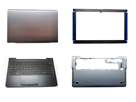 Neu für Samsung NP530U3C NP530U3B NP535U3C NP535U3B LCD-Rückseite / Front-Lünette / Scharniere / Palmtrest / Bodentopf Top Fall Silber