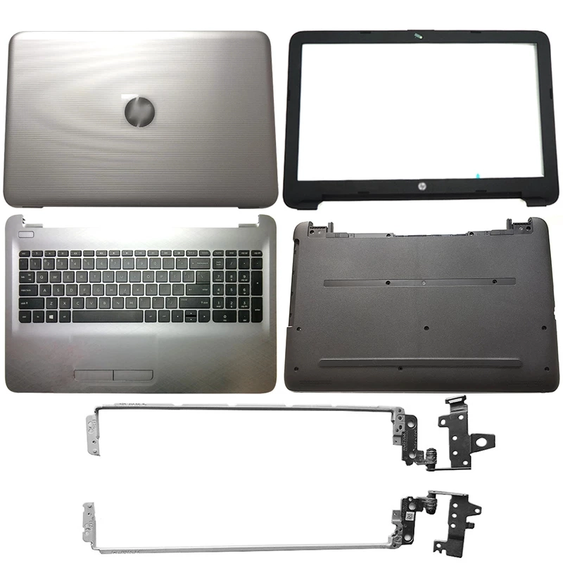 جديد غطاء الكمبيوتر المحمول LCD الغطاء الخلفي / الفحص الجبهة / مفصلات Palmrest / أسفل القضية ل HP 15-AY 15-BA 15-BD سلسلة 859511-001 أسود 855027-001
