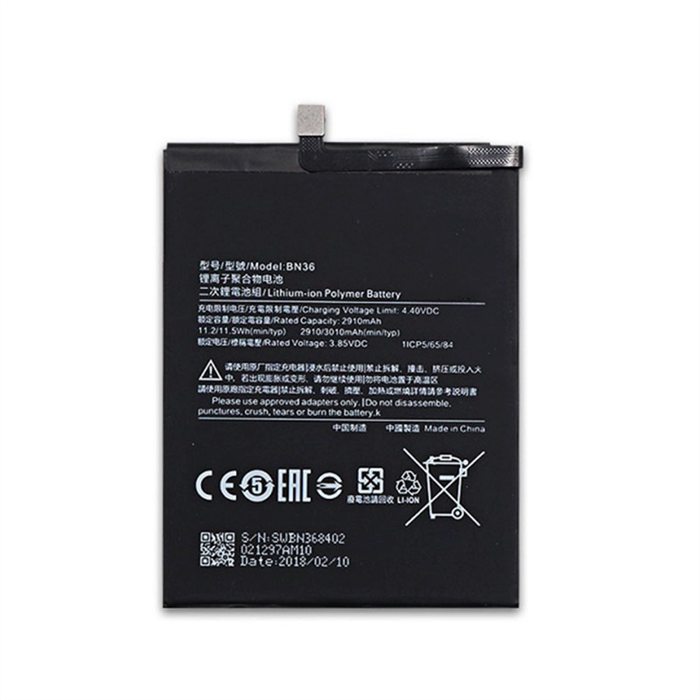 Factory Price Wholesale 3010Mah Bn36 Mobile Phone Battery For Xiaomi Mi 6X Mi A2