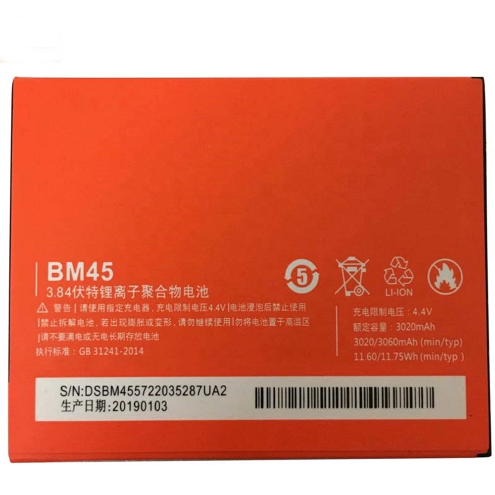 Redmiのための新しい卸売工場価格3020mah BM45携帯電話電池注2