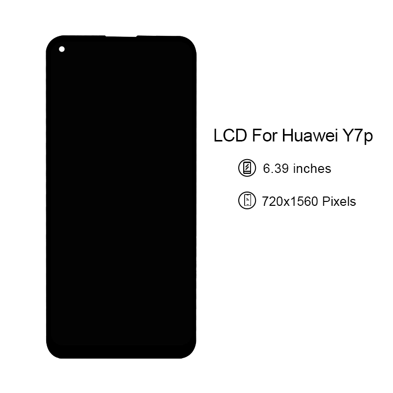 Telefone LCD Display Touch Screen Digitador Assembly para Huawei P40 Lite E LCD Y7P 2020 LCD
