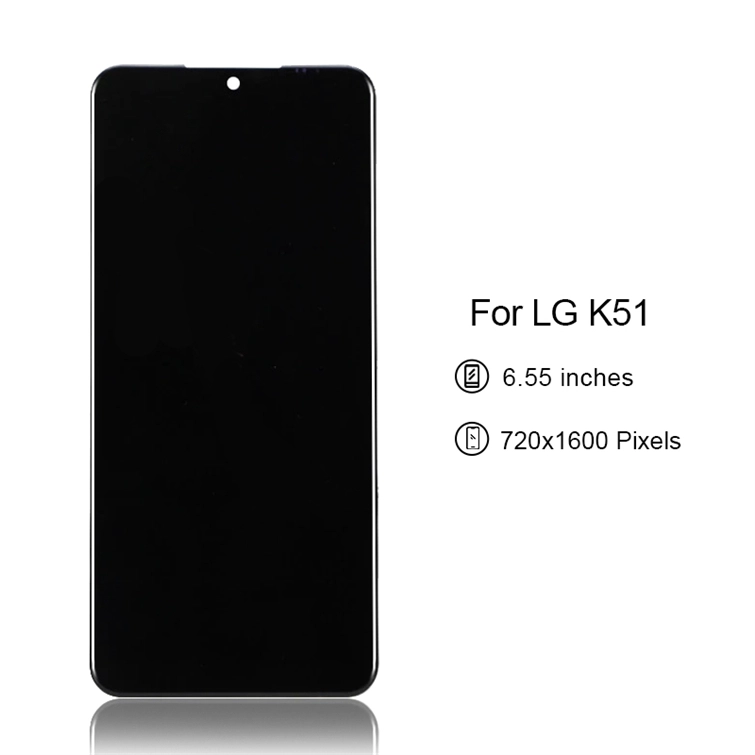 프레임 터치 스크린 디지타이저 어셈블리 교체 부품이있는 LG K51 LCD 디스플레이 용 전화 LCD