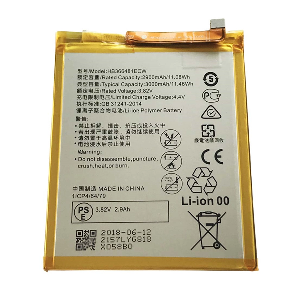 Replacement For Huawei Y6 Pro 2017 P9 Lite Mini Hb366481Ecw Li-Ion Battery 2900Mah
