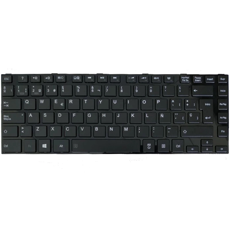 Teclado espanhol para toshiba satellite l800 l800d l805 l830 l835 l840 l845 p840 p845 c800 c840 c845 m800 m805 sp preto