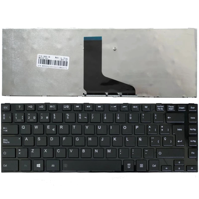 Teclado espanhol para toshiba satellite l800 l800d l805 l830 l835 l840 l845 p840 p845 c800 c840 c845 m800 m805 sp preto