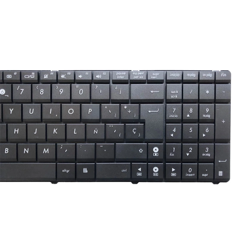 Teclado de laptop espanhol para asus x53 x54h k53 a53 n53 n60 n73j p52 p52f p53s x53s a52j x55v x54h x54hy n53t preto