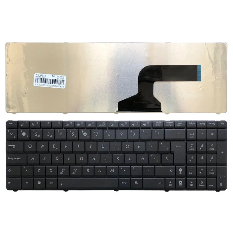 Teclado de laptop espanhol para asus x53 x54h k53 a53 n53 n60 n73j p52 p52f p53s x53s a52j x55v x54h x54hy n53t preto