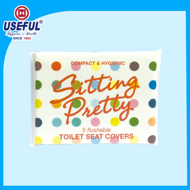 Paquete de la carpeta de la cubierta de asiento de inodoro 5pcs 17GSM inodoro para la publicidad