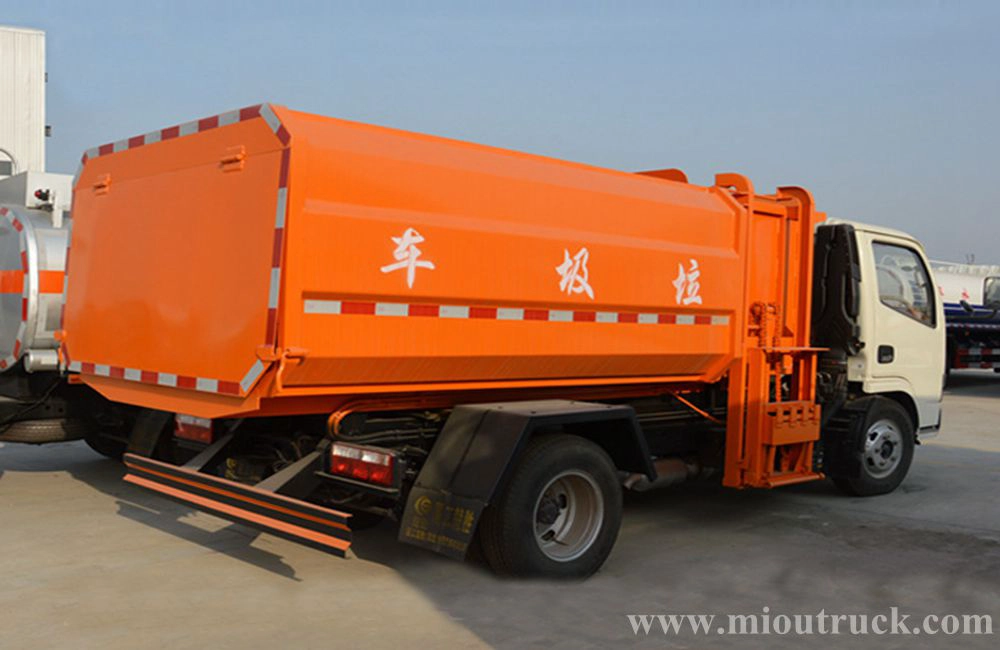 Dongfeng 4x2 5m³ปริมาณความจุบรรทุกรถเทขยะมูลฝอย