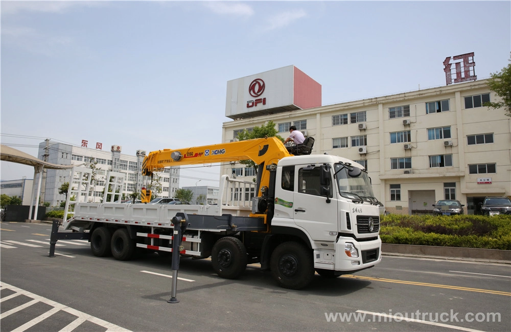 Dongfeng tianland 8X4 straight crane truck with ladder mounted crane in China