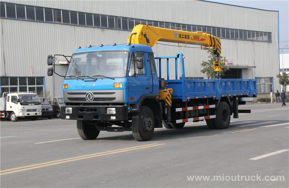 Tianjin Dongfeng 4X2 chassis 4 telescopics boom trucks mounted crane UNIC for sale China suppliers